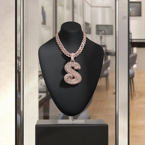 El Mejor Collar Personalizado de Plata de Ley 925 con Nombre y Letra, con Incrustaciones de Diamantes de Imitación VVS1, Joyería de Moissanita - Product Image 2