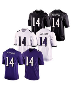 Maillots de sport respirants, maillot de football américain, impression par transfert thermique, 100% polyester, évacuation de l'humidité, anti-UV, séchage rapide - Product Image 1