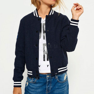 Chaqueta universitaria de ajuste personalizado para mujer con tela ligera Chaqueta universitaria de bloque de color de moda para mujer con frente a presión - Product Image 1