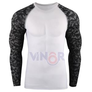 Rash Guard transpirable de secado rápido para hombres al por mayor con logotipo personalizado entrenamiento Rash Guard Grappling natación Rash guards personalizado - Product Image 5