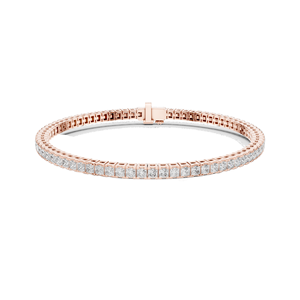 Bracelet tennis en diamant de laboratoire 4,56 CT, taille princesse et moissanite, or 10KT, 14KT, 18KT et argent 925, or rose, jaune, blanc - Product Image 3