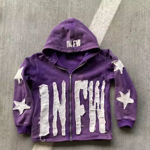 Sweatshirts en coton mélangé Burnout imprimés en gros Sweats à capuche pour hommes Streetwear Hoodies pour homme - Product Image 6