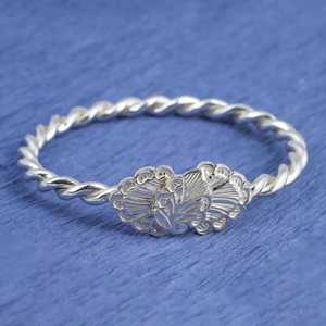 925 <b>Sterling</b> <b>Silver</b> Double <b>Wire</b> Leaf-Shaped Burmese Tennis Bracelet Fashionable Burmese Style Bracelet - Product Image 1