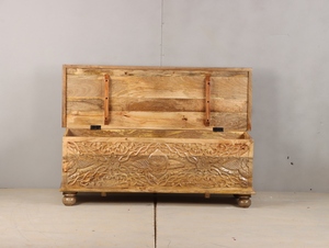 Baúl de Madera para Almacenamiento, Mueble para Organización del Hogar y Solución de Almacenamiento que Ahorra Espacio, con Tapa, para Dormitorio o Sala de Estar - Product Image 2