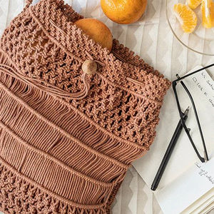 New Arrive Handcrafted Ethnic Beautiful Macrame <b>Boho</b> Openwork Bucket Bag Hand-knotted <b>Boho</b> Shoulder Bags Perfect for Casual Use - Product Image 1