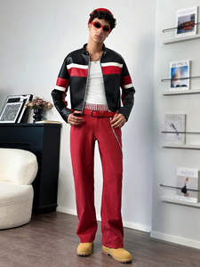 Chaqueta de Cuero Auténtico para Hombre, Estilo Bomber, Diseño Retro Vintage, Ajustada, Clásica, de Lujo, para Invierno - Product Image 6