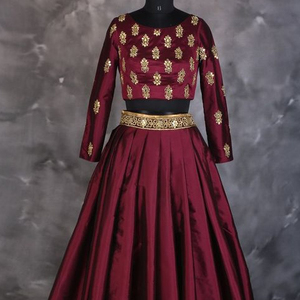 TRENDY & BEAUTIFUL <b>TOP</b> WITH LEHENGA DRESS EMBELLISH ELEGANT CRYSTAL GLASS <b>BEADS</b>,DABKA WORK for Party-WEAR @ 2022 - Product Image 1