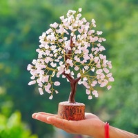 Arbre en quartz rose naturel fait main, pierres de guérison, 300 perles, cristal, bonsaï, amour spirituel, décoration intérieure, cadeaux Feng Shui, vente en gros