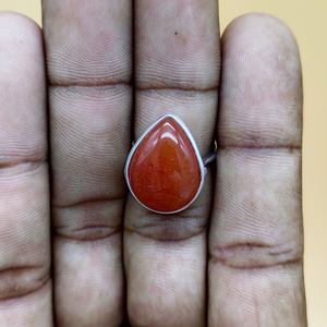 Anillo de piedras preciosas de cornalina en forma de lágrima Natural de Plata de Ley 925 hecho a mano a precio de fábrica - Product Image 3