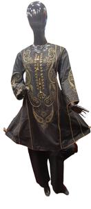 ชุดเสื้อผ้าชาลวาร์ คามีซทรงเอไลน์ปักลายสำหรับผู้หญิง ยี่ห้อชาฮิด ทาวัคคาล ทำจากผ้าฝ้าย/ผ้าลอน สำหรับผู้ใหญ่ เสื้อผ้าอินเดียและปากีสถาน - Product Image 6