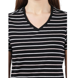 2025 qualité supérieure femmes t-shirts conception personnalisée rayé confortable élégant décontracté coupe ajustée t-shirt pour grande taille femmes BD - Product Image 5