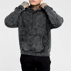 Venta al por mayor de encargo de alta calidad 500gsm 400gsm bordado con capucha lavado ácido sudaderas con capucha de los hombres sudaderas con capucha - Product Image 2