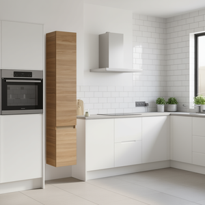 Étagère suspendue à colonnes en chêne naturel à 2 portes Vieste - Product Image 3