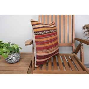 Almohada de lana Kilim Beige de 18x18 pulgadas, almohada de acento de lujo, patrón esponjoso Vintage, pluma con estampado rústico para ropa de cama de Navidad - Product Image 2