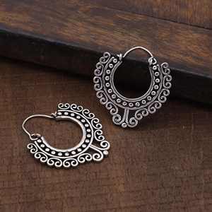 Popular Bali Tribal diseñador aro joyería 925 plata esterlina pendientes finos Mujer chica moda Mandala accesorios de moda - Product Image 5