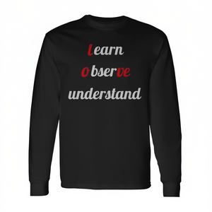 Camiseta de Manga Larga LOVE, Aprende, Observa, Entiende, Camiseta Promocional Premium - Product Image 2