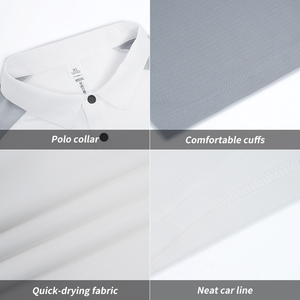 Camiseta Polo para hombre, 100% algodón, camiseta para correr, camiseta de gimnasio de entrenamiento de dos colores para hombre, ropa informal para correr - Product Image 6