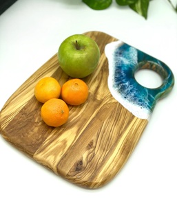 Unique Design Wooden Chopping Board Rectangle Eco-Friendly Kitchen Chopping Resin Cheese Board <b>Kitchenware</b> for Home Use. - Product Image 5