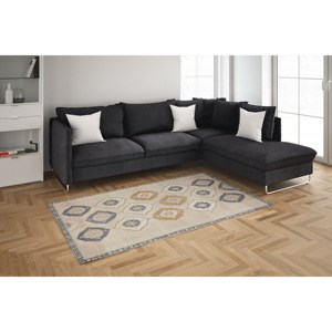 Geometric Pattern Printed <b>Rug</b>: Modern Abstract Design for Luxury Living,<b>Chenille</b> <b>Rug</b> - Product Image 2