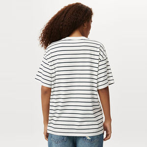 OEM venta al por mayor de alta calidad de verano ligero desgaste de tamaño regular hombro caído de moda liso camisetas de las mujeres - Product Image 4