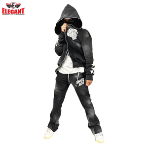 Chándal de estilo acampanado con logotipo personalizado con precio razonable Haga su propio mejor diseño Los hombres usan chándales acampanados por Elegant Sports - Product Image 3