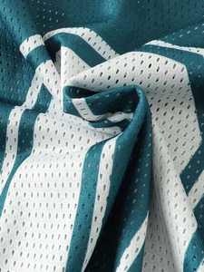 Maillot rétro vintage unisexe avec logo personnalisé haut en maille à manches courtes blanc sarcelle maillot de football américain d'automne style hip hop - Product Image 3