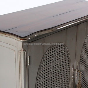 Série de placards pour enfants 2614 en acajou et rotin 102x42x95 cm Prix économique - Product Image 4