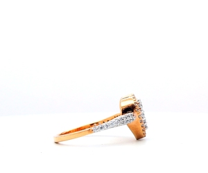 Bagues de fiançailles en or massif 14K et 18K avec diamant naturel certifié VVS Igi bijoux Halo ronds pour femmes - Product Image 2