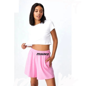 Pantalones cortos de gimnasio más vendidos para mujer Pantalones cortos deportivos de lana polar Pantalones cortos de mujer con banda elástica de etiqueta privada personalizada - Product Image 5