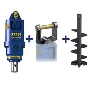 เครื่องเจาะดินไฮดรอลิกแบบ Heavy Duty รุ่น X2500 แรงบิดสูง พร้อมชุดอุปกรณ์เจาะหลุมเสาไฟฟ้า - Product Image 2