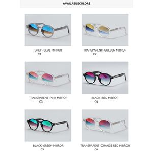 Lunettes de soleil TR90 rétro pour hommes, lunettes vintage 2026, film coloré, épaisses, tendance, UV400 polarisées, ovales, lunettes de soleil de créateur pour femmes - Product Image 5