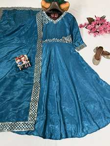 Ensemble moderne de 3 pièces de robe en soie concassée dorée pour améliorer votre garde-robe pour les occasions de fête - Product Image 4