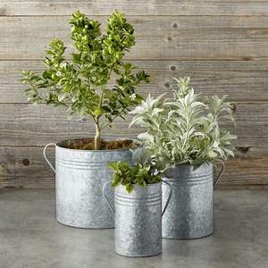 Petite jardinière en métal galvanisé idéale pour les arrangements succulents et l'affichage de jardin de table avec une touche rustique - Product Image 5