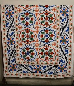 <b>Vintage</b> Hand-Embroidered Suzani Bedsheet Kashmir-Inspired Crewel Embroidery Bedspread Quilt for Home Decor for Quilts Genre - Product Image 2