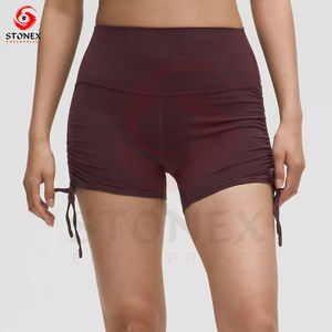 Custom Women Custom FiberShorts Cintura Alta Yoga Workout Gym Spandex Shorts Con Bolsillos y Logo - Product Image 1