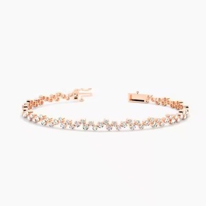 Pulsera de tenis con diamantes de 14K/18k con claridad VVS y color DEF en oro amarillo, rosa y blanco - Product Image 5