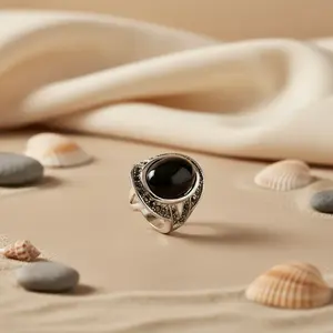 Anillo de Moda de Ónice Negro para Mujer en Plata 925 - Product Image 3