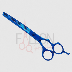 Ciseaux professionnels bleus pour la dégaine des cheveux, en acier inoxydable, pour la texture, ciseaux de barbier et de salon, logo personnalisé, ciseaux de coiffure - Product Image 3