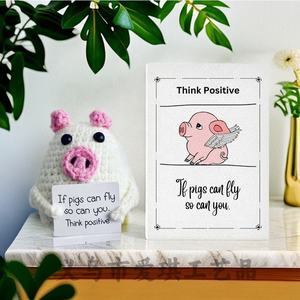 Wholesale Custom Animal Hand-Crocheted Cow Dolls Support Card Positive Energy Novelties for Mother's Day Thanksgiving <b>Gifts</b> - Product Image 5