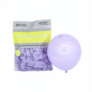 Ballons en latex Party Love 12 cm Lilas Pastel 100 pièces Sac Décoratif - Product Image 2