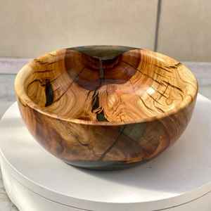 ชามสลัดไม้ทำด้วยมือทำจากเรซินคุณภาพระดับพรีเมี่ยมมีสไตล์ผลไม้แห้งและซุปภาชนะรับประทานอาหาร - Product Image 2