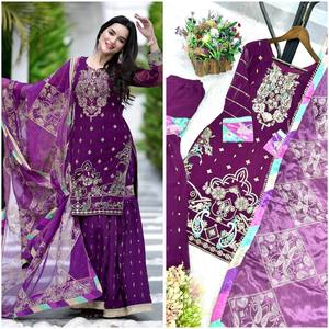 Costume indien pakistanais en mousseline lourde en Georgette de soie Salwar Kameez pour les fêtes d'été d'hiver directement du fournisseur en gros - Product Image 3