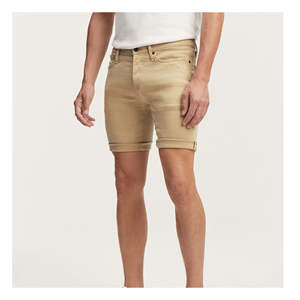 Pantalones Cortos de Mezclilla Color Caqui para Hombre, Teñido con Tintes Vegetales, Tejido Elástico Transpirable, Ropa de Noche con Bolsillos, Diseño Sólido - Product Image 2