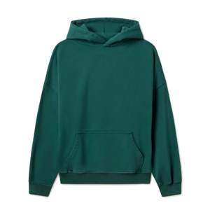 บริการ OEM เสื้อฮู้ดดี้ผู้ชายทรงโอเวอร์ไซส์ ผ้าฝ้ายฟลีซ 100% ทรงไหล่ตก ดีไซน์เรียบง่าย น้ำหนักมาก ไม่มีเชือกผูก สำหรับทุกเพศ - Product Image 1