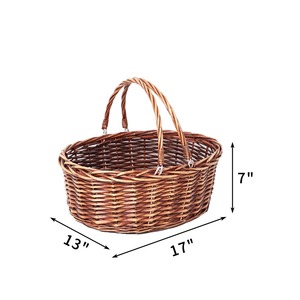 La cesta ovalada de ratán es perfecta para ir de compras y para picnics. Cesta de almacenamiento multiusos moderna, ecológica y hecha a mano. - Product Image 2