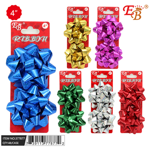 48 pezzi/CS 4 \ "fiocchi floreali a forma di stella di colore assortiti metallizzato PP per il compleanno di San Valentino regalo di Halloween avvolgente nastro arricciato - Product Image 1
