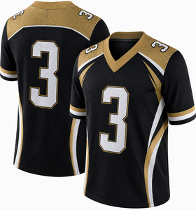 mens custom football jersey graphic mesh short sleeve v neck sports <b>shirt</b> black <b>gold</b> and white casual activewear athletic team - Product Image 6