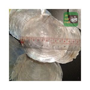 CLEAR CAPIZ SEASHELL <b>ORNAMENT</b> HOME DECORATIVE CRAFTS MADE FROM CLEAR SEASHELL POLISHED ROUND CUT CAPIZ SEASHELL - Product Image 1