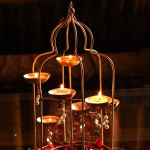 Handmade <b>Gold</b> <b>Lantern</b> Beads Matte Vintage Glass Wood Rustic Religious Moroccan Design Indoor Christmas Candle Holder Other - Product Image 5