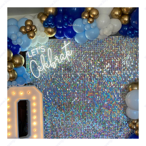 Panel de <span class=keywords><strong>Pared</strong></span> Ecológico de Plástico <span class=keywords><strong>Transparente</strong></span> con Marco Dorado Brillante y Lentejuelas Negras <span class=keywords><strong>para</strong></span> Bodas y Fiestas de Cumpleaños - Product Image 5